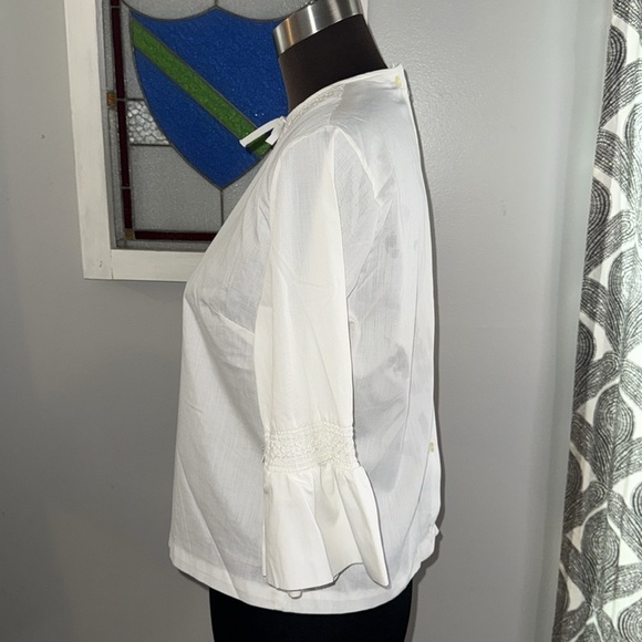 Vintage Smocked Cottegecore Cotton Blouse SZ XS - Picture 4 of 7